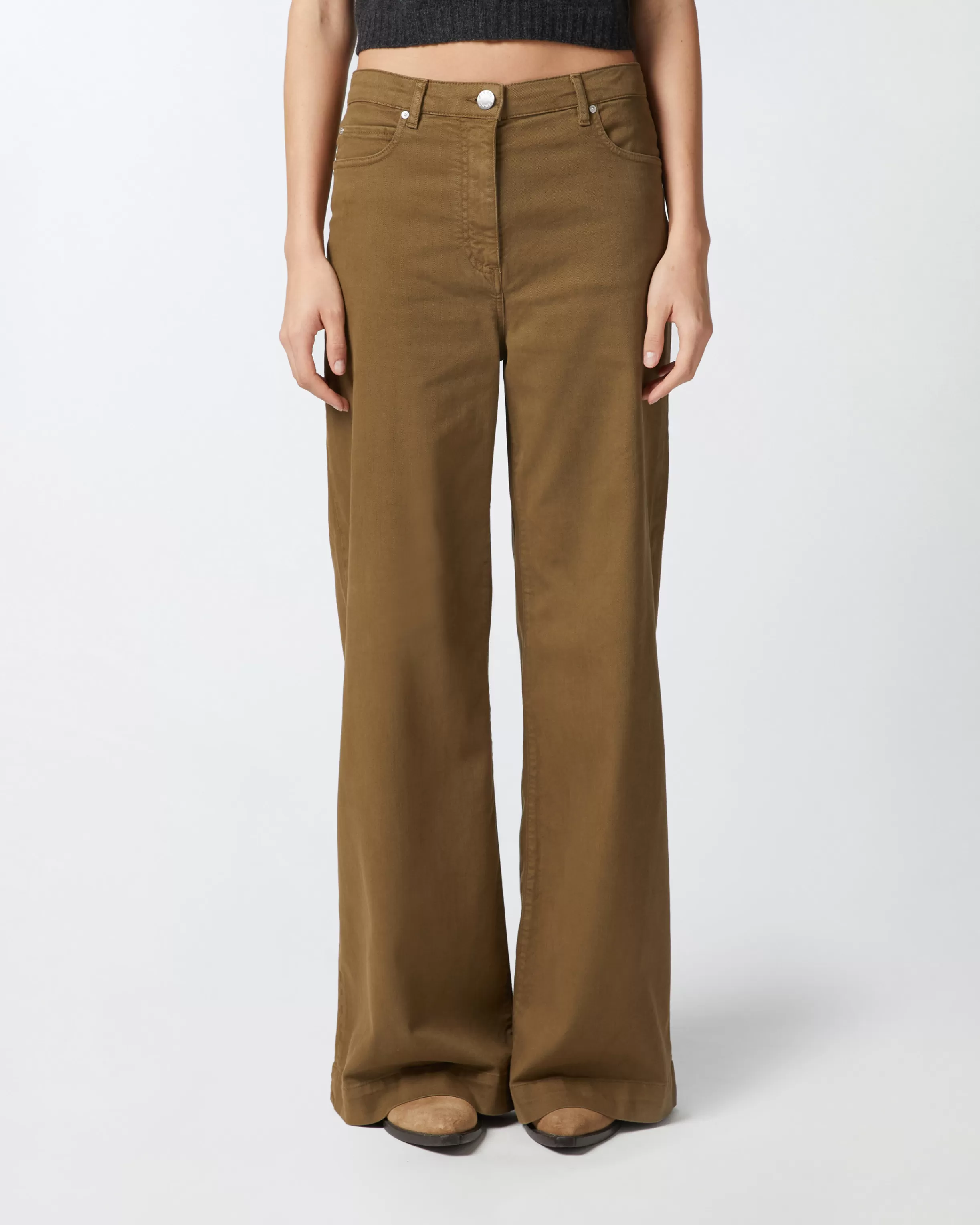 PINKO Wide-leg trousers in dyed twill