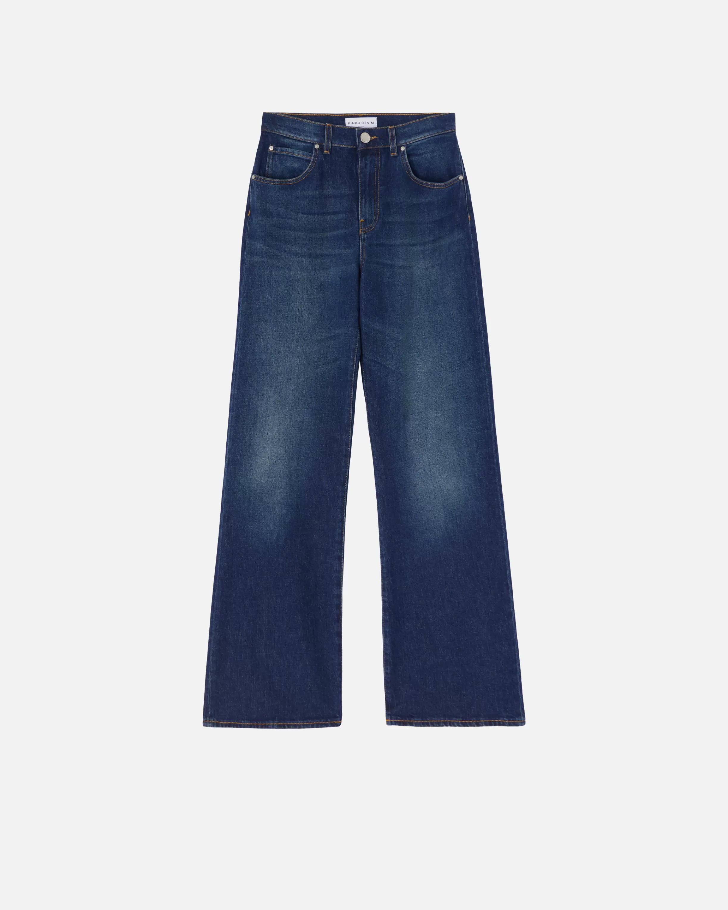 PINKO Wide-leg vintage blue denim jeans