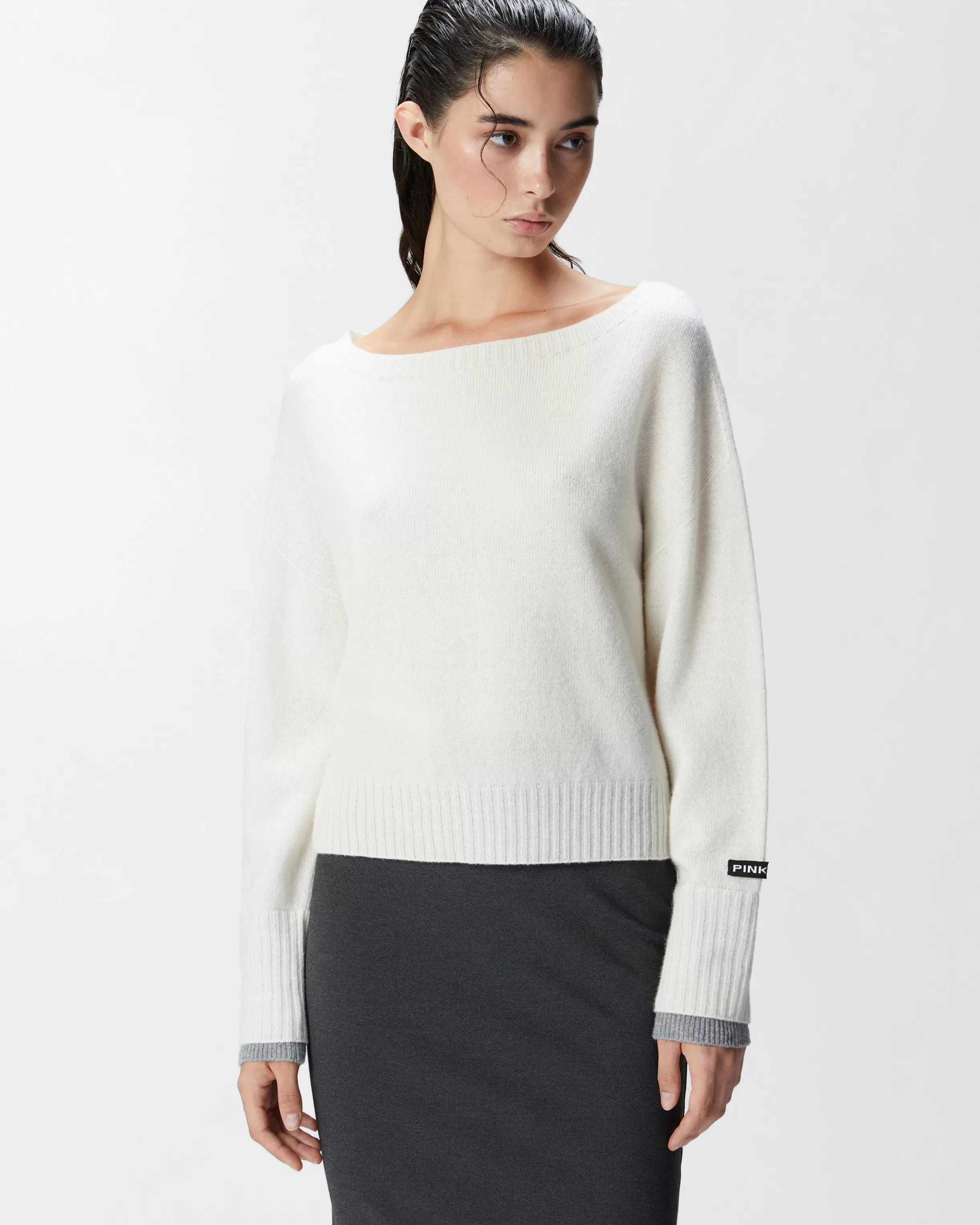 PINKO Wool and cashmere boat-neck sweater