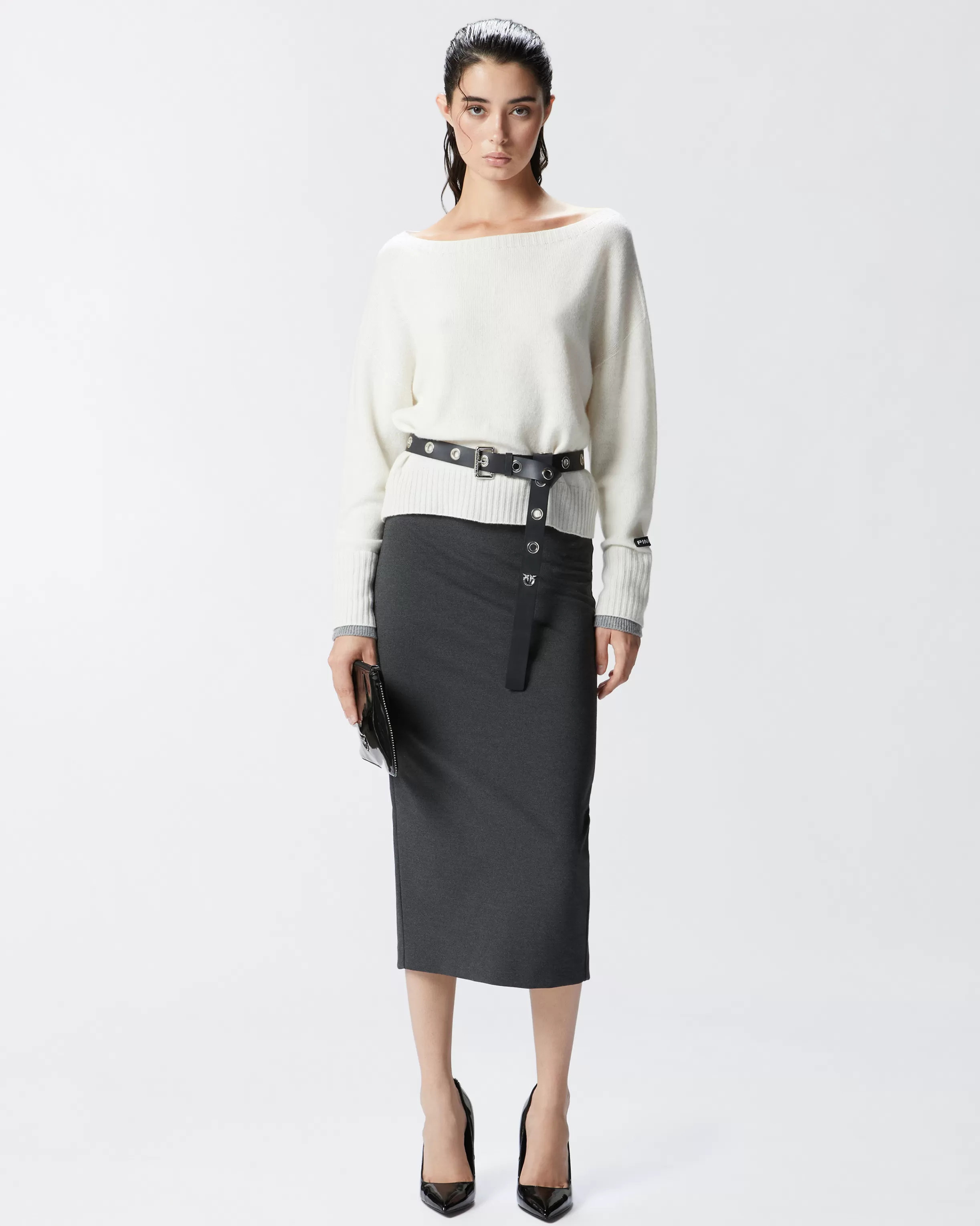 PINKO Wool and cashmere boat-neck sweater