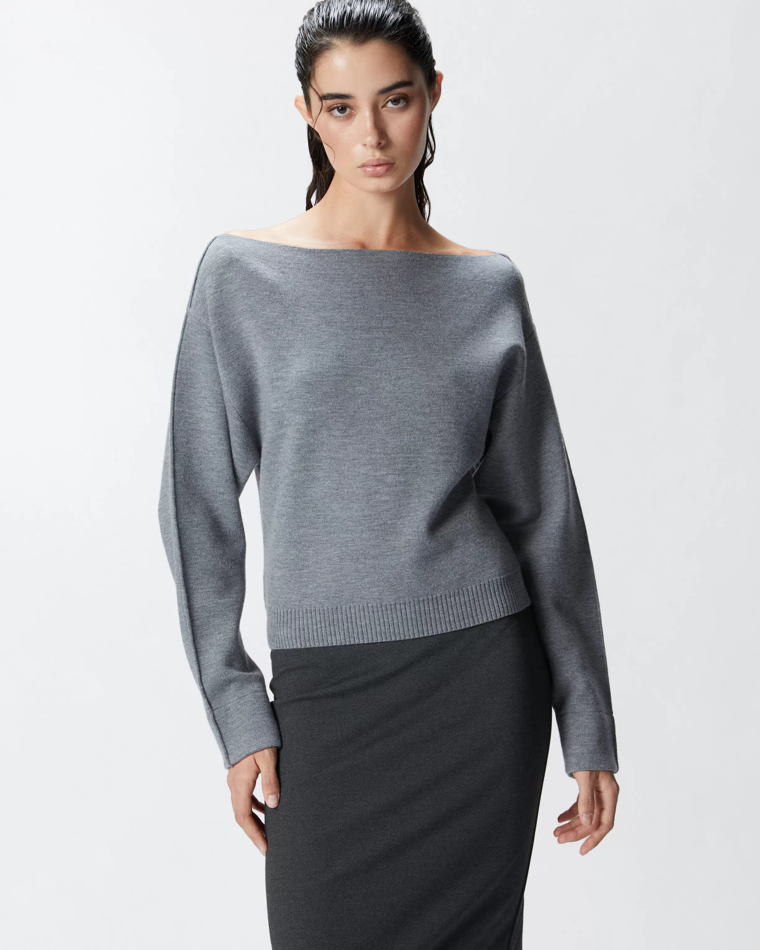 PINKO Wool sweater with boat neckline