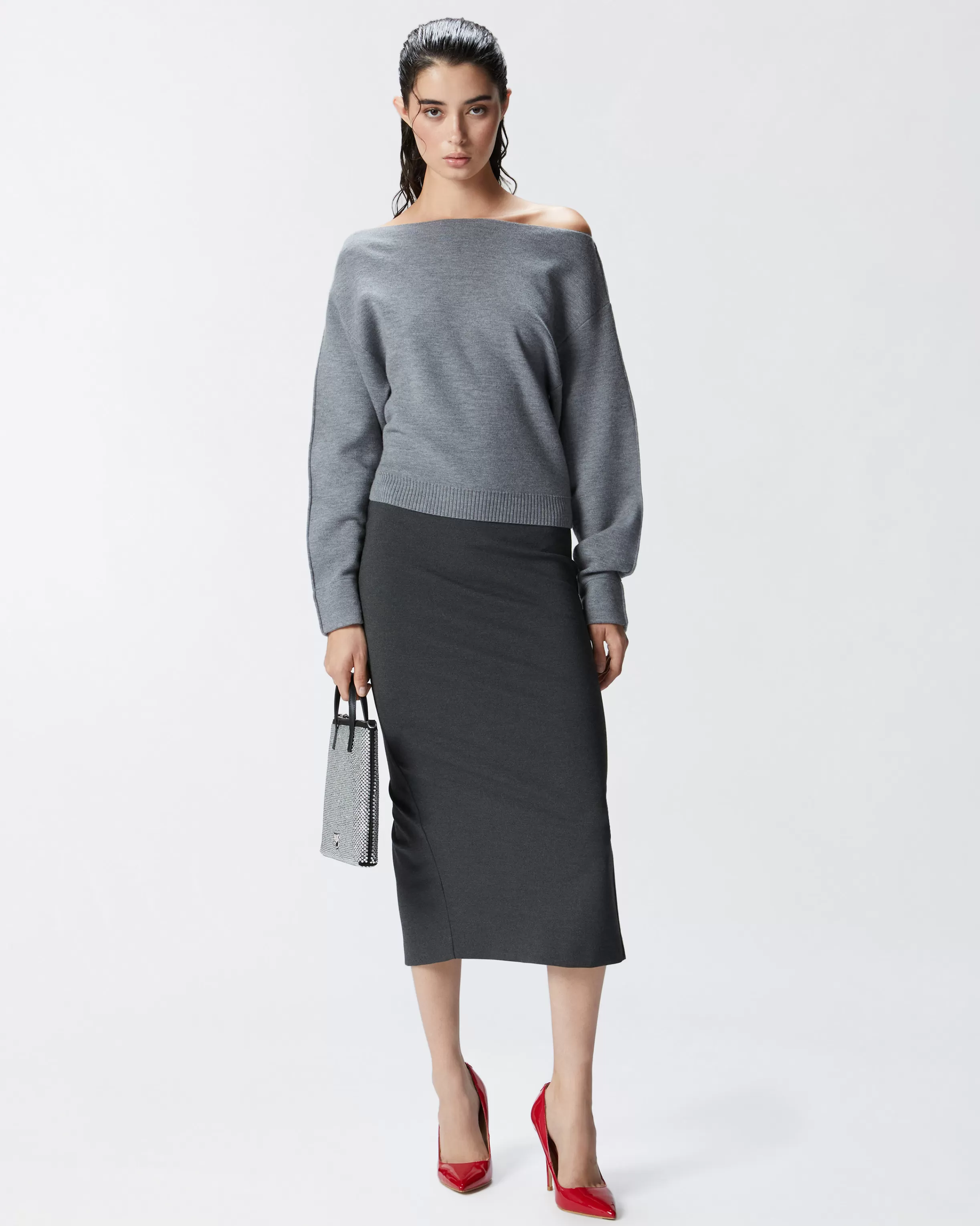 PINKO Wool sweater with boat neckline