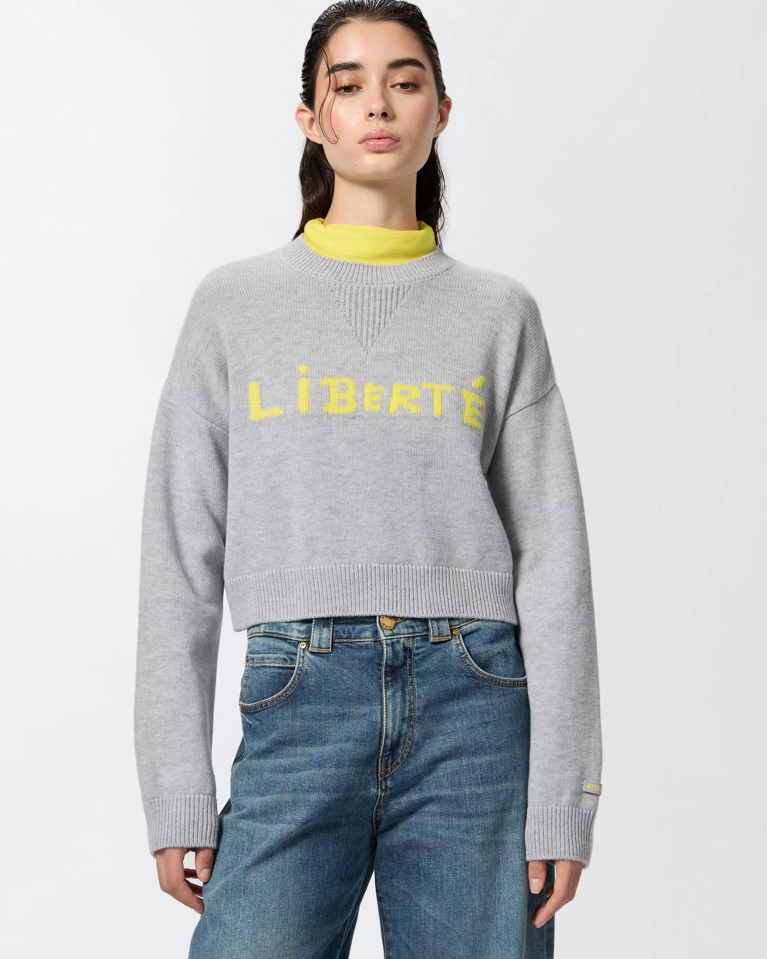 PINKO Wool sweater with Liberté lettering