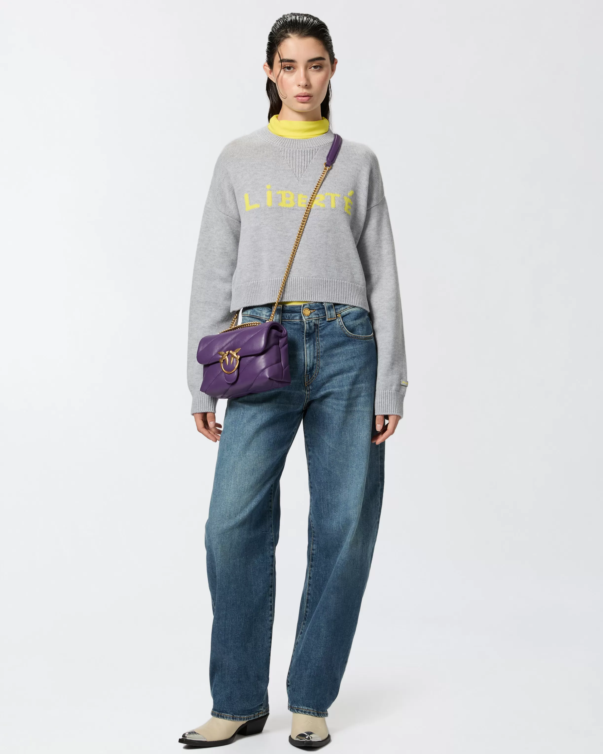 PINKO Wool sweater with Liberté lettering