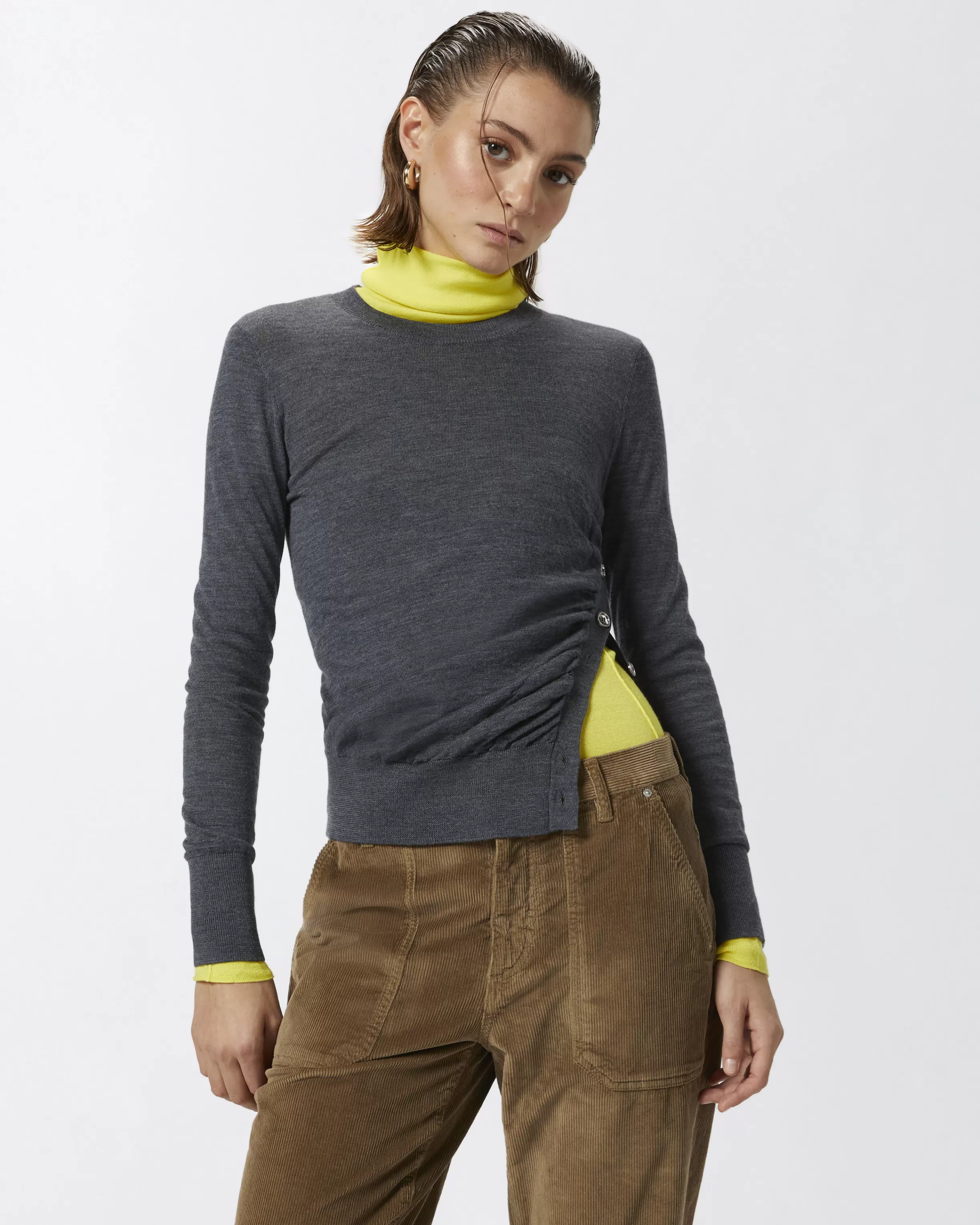 PINKO Wool sweater with side buttons