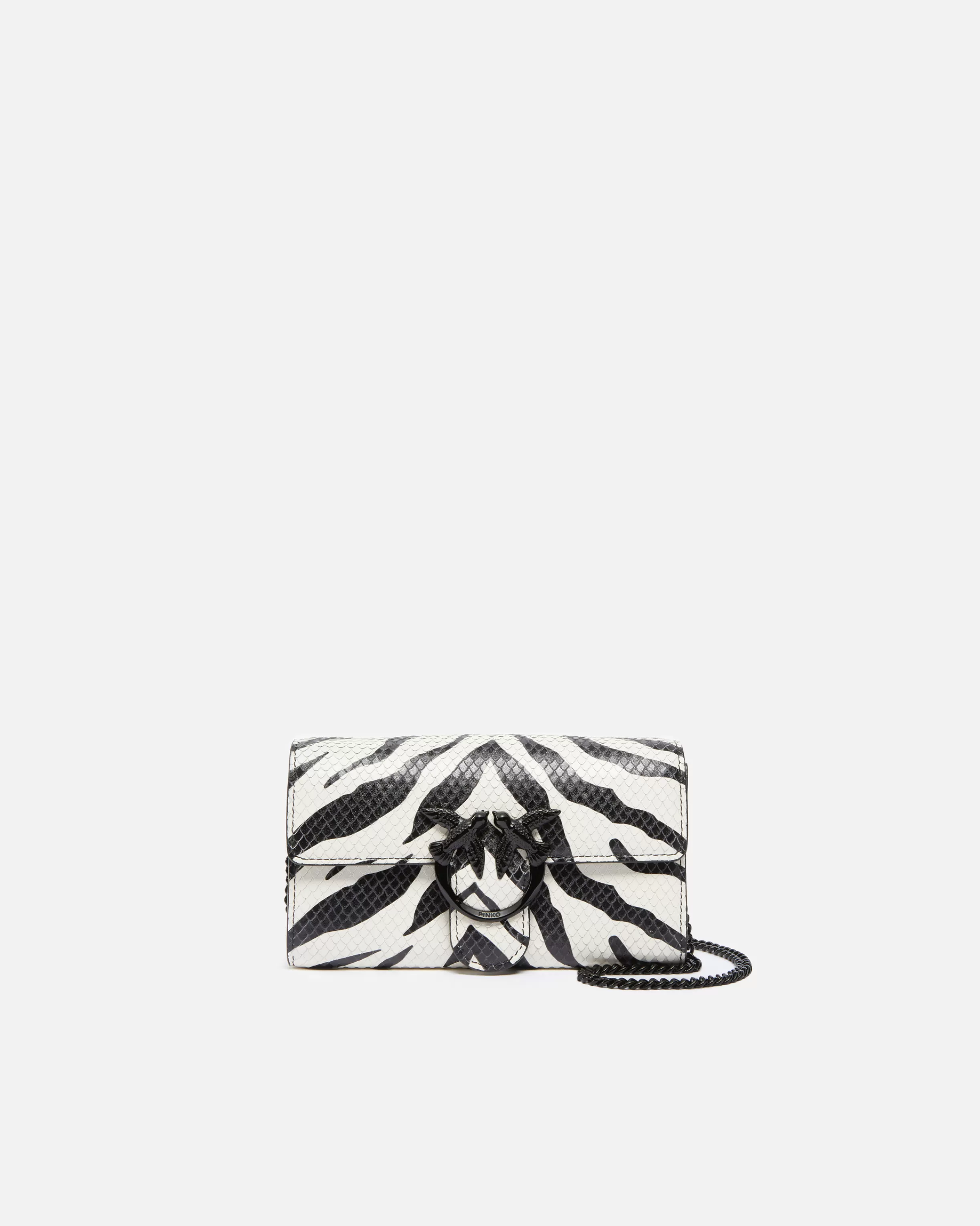 PINKO Zebra-patterned wallet with shoulder strap