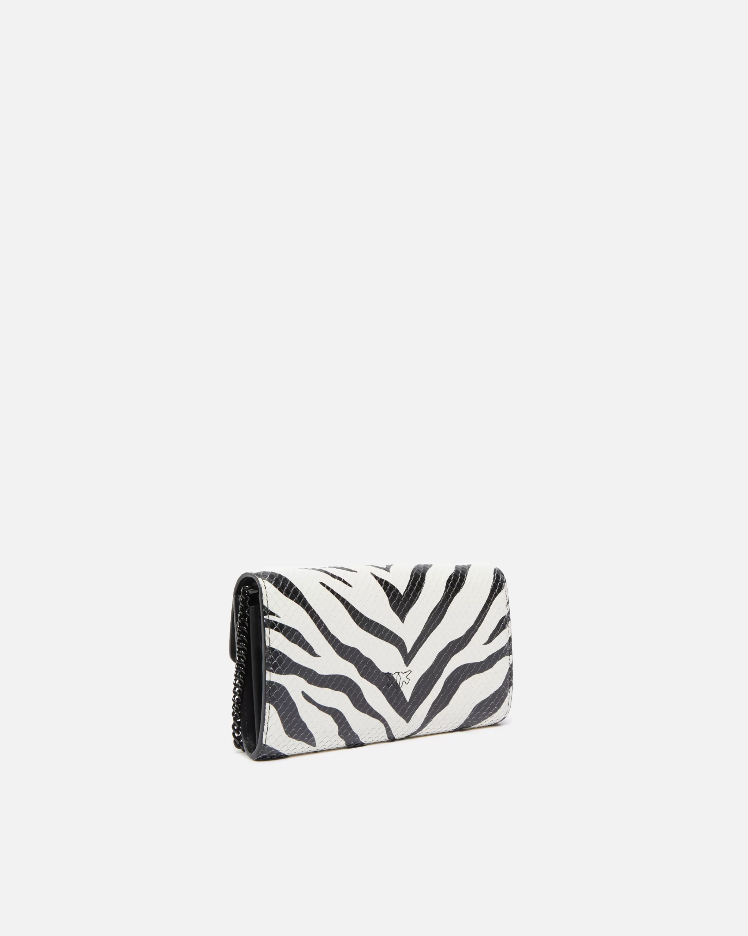 PINKO Zebra-patterned wallet with shoulder strap