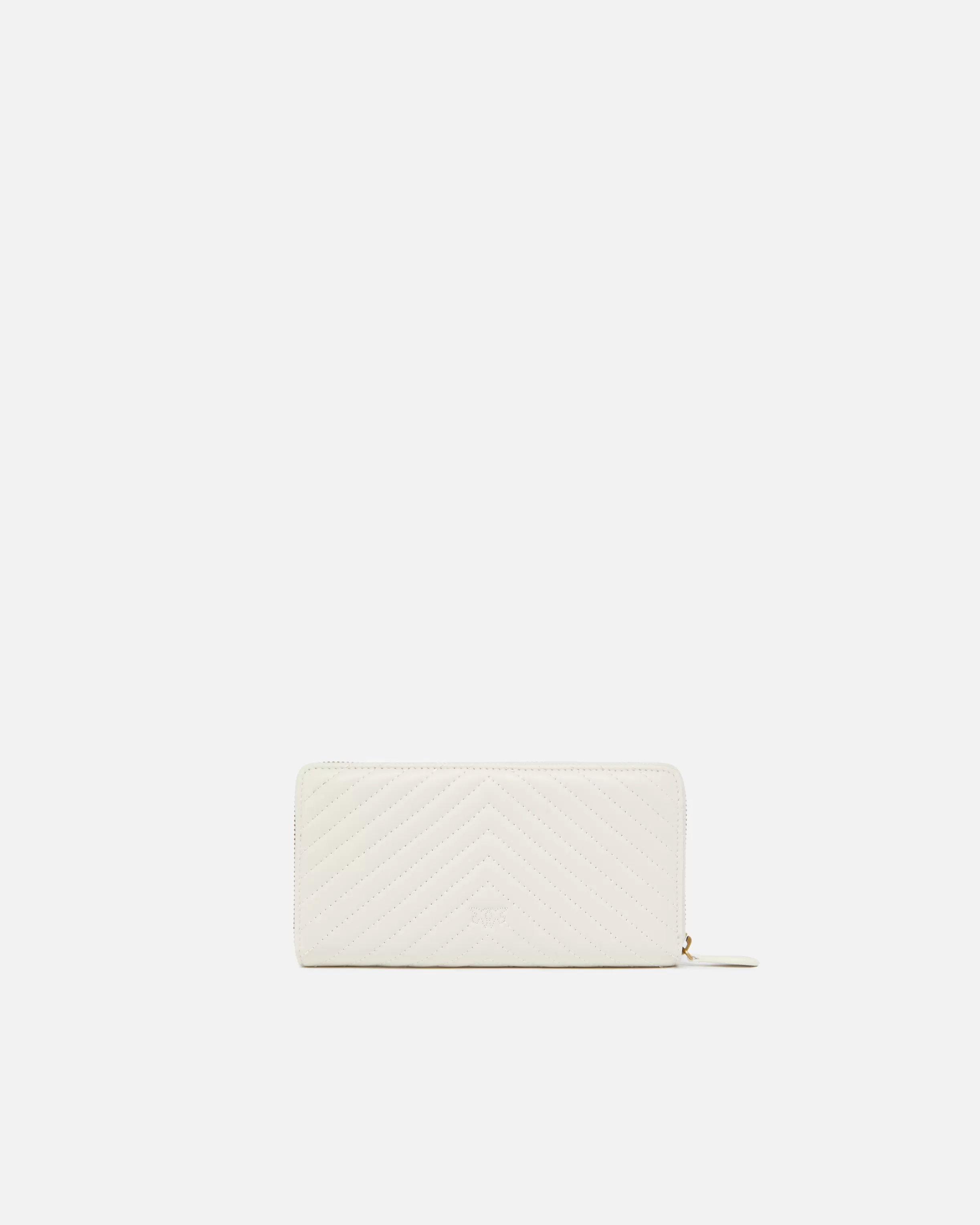 PINKO Zip-around wallet in chevron-patterned nappa leather