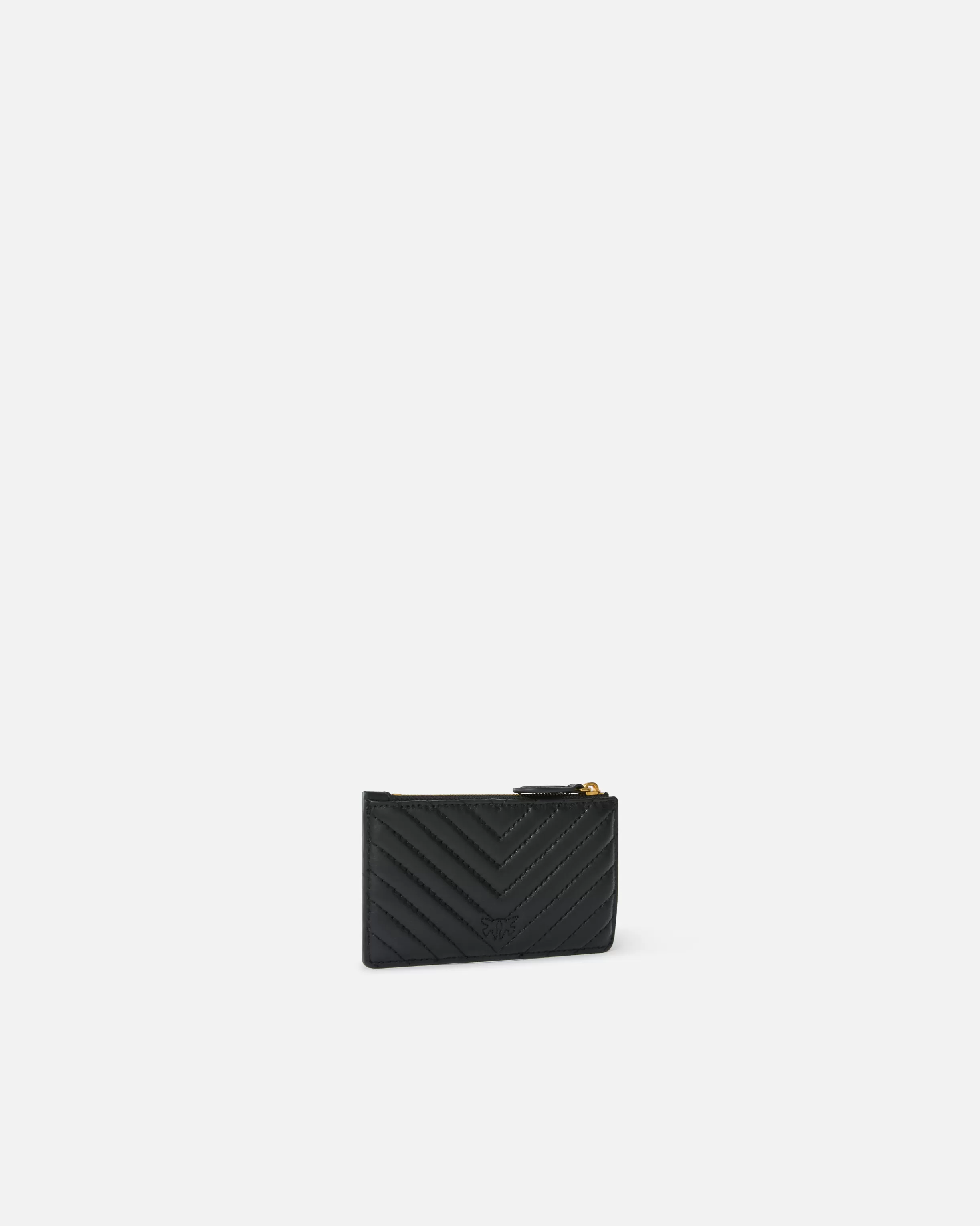 PINKO Zipped chevron-patterned card holder